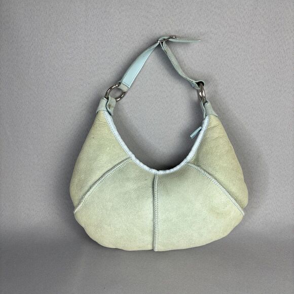 Blue Green Purse UGG Australia Handbag Suede Shearling Shoulder Bag Boho Malibu - Picture 2 of 15